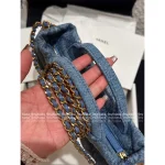 Chanel 2025 Collection 🦋 Bow & Metal Logo Chain Bag ⛓️ Stunning Jennie-Inspired Imported Denim Fabric - Small Denim Bow Bag - Image 8