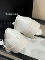 Chanel 2025 Fall/Winter Collection 🌈 Cut-Out Silver Buckle Logo Genuine Leather Loafers / Women's Shoes - 4 Colors Available - Image 17