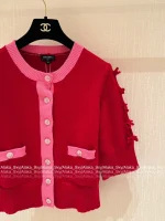 Chanel 2025 Fall/Winter Collection 🤍 100% Kashmir Cashmere Handmade Bow 🎀 Color-Block Pocket Knit Cardigan - Image 19