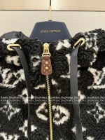 Louis Vuitton 2025 Early Fall/Winter Collection 🔍 Hooded Sleeveless Polar Fleece Granular Print Logo Quilted Vest for Women - Image 23
