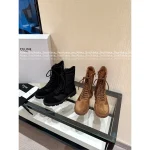 Celine 2025 Fall/Winter Collection 👢 Imported Suede Logo Gear Martin Boots for Women