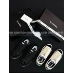 Chanel 2025 Fall/Winter Collection 🐼 Black-White Colorblock Patent/Lambskin Leather Classic Cortez Sneakers 👟 Two Colors Available - Image 7