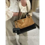 Chanel In Stock 🤎 2025 Atelier Collection Runway Style Suede & Metal Chain ⛓️ Tote - Imported Full-Y Hardware Fabric - Image 4