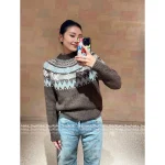 Louis Vuitton 2025 Early Fall/Winter Collection 🐻 Ski Series Jacquard Letter Logo Round Neck Wool Pullover Sweater for Women - Image 4
