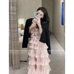Chanel 2025 Fall/Winter Collection 🎀 Strappy Bow Tiered Maxi Dress in Silk/Wool Blend - Two Colors Available - Image 2