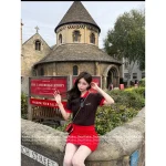 miumiu 2025 Early Fall/Winter Collection ♥️ Colorblock Round Neck Red Jacquard Letter Logo Cable Cashmere Knit Short Sleeve Tee - Image 11