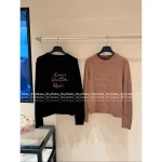 Louis Vuitton 2025 Early Fall/Winter Collection 🤎 Embroidered Letter Logo Round Neck Wool/Cashmere Blend Pullover Knit Sweater - Image 3