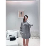 Celine 2025 Early Fall/Winter Collection 🆕 ©️ Hooded Kaixuanmen Logo Gray Tones Wool Knit Cardigan Oversized Fit - Image 7
