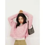 Celine 2025 Early Fall/Winter Collection 🌸 Kaixuan Lapel Mohair/Wool Blend Pullover Sweater for Women - Image 6