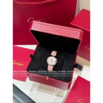CARTIER Elegant Style | Must-Have for the Sophisticated Woman ⌚️©️➕ Pink Ballon Bleu 33mm Watch - Imported Automatic Mechanical Japanese Movement, Crocodile-Pattern Leather Strap