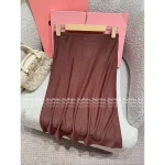 miumiu 2025 Early Fall/Winter Collection 🤎 Elegant Retro 100% Wool Caramel Knit Skirt for Women - Image 5