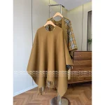BURBERRY 2025 Fall/Winter Collection 🦙 Little Rich Girl Plaid Fringe Mid-Length Heavyweight Reversible Shearling Cape - Image 12