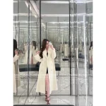 SAINT LAURENT 2025 Fall/Winter Collection 🤍 Artisan Tailored Imported 100% Wool Lapel Long Coat for Women - Image 5