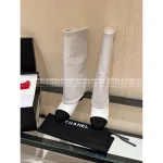 Chanel 2025 Fall/Winter Collection 👢 Crystal Logo Wide-Calf Leather Knee-High Boots for Women - Slimming & Leg-Lengthening - Image 10