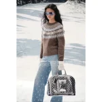 Louis Vuitton 2025 Early Fall/Winter Collection 🐻 Ski Series Jacquard Letter Logo Round Neck Wool Pullover Sweater for Women - Image 2