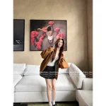 Loewe 2025 Early Fall/Winter Collection 🤎 10ew* Yang Mi Same Style Ginger Hooded Embroidered Sweatshirt for Women - Image 6