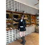 Prada 2025 Early Fall/Winter Collection 🔍 Classic Inverted Triangle ▶️ PU Leather Lapel Blazer for Women - Image 3