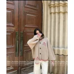 Vivienne Westwood Korean Aesthetic 🪐 2025 Fall/Winter Collection Saturn Embroidered Logo Wool Knit Cardigan with Detachable Scarf - Image 8