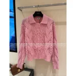 Celine 2025 Early Fall/Winter Collection 🌸 Kaixuan Lapel Mohair/Wool Blend Pullover Sweater for Women