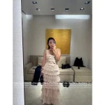 Chanel 2025 Fall/Winter Collection 🎀 Strappy Bow Tiered Maxi Dress in Silk/Wool Blend - Two Colors Available - Image 8