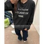 ACNE STUDIOS New Colorway 🎬 Classic 1996 Long Sleeve Tee Mirror Crystal Edition 100% Cotton Pullover Base Layer - Image 4