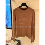 Louis Vuitton 2025 Early Fall/Winter Collection 🤎 Embroidered Letter Logo Round Neck Wool/Cashmere Blend Pullover Knit Sweater - Image 11