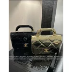 Chanel 2025 New Collection 🥂 Metallic Luxury Mini Quilted Patent Leather Chain Bag ⛓️ - Image 3