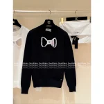 Chanel 2025 Fall/Winter Collection 🎀 Cut-Out Crochet Bow Round Neck Pullover Wool Sweater for Women - Image 4