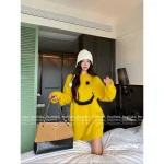 Moschino 2025 Fall/Winter Collection 🍋 Smiley Face :) Long-Staple Mohair Brushed Round Neck Knit Dress - Slimming, Warm & Comfortable - Image 8