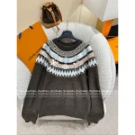 Louis Vuitton 2025 Early Fall/Winter Collection 🐻 Ski Series Jacquard Letter Logo Round Neck Wool Pullover Sweater for Women - Image 9