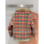 miumiu 2025 Early Fall/Winter Collection 🌈 Rainbow Plaid Fleece Zip-Up Puffer Sherpa Jacket for Women Casual - Image 6