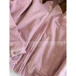miumiu 2025 Early Fall Collection 🎀 Vintage Wash Cherry Blossom Pink Lapel Letter Logo Pocket Denim Jacket - Image 7