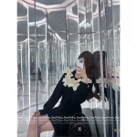 Chanel 2025 Fall/Winter Collection 🎀 Handmade 3D Bow & Floral Embellishment Round Neck Wool Knit Dress - Image 10