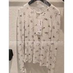 Chanel 2025 Fall/Winter CoCo Ski Collection 🎀 Crystal Bow Logo Round Neck Print Long Sleeve Tee / Mock Neck Top - Image 13