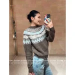 Louis Vuitton 2025 Early Fall/Winter Collection 🐻 Ski Series Jacquard Letter Logo Round Neck Wool Pullover Sweater for Women - Image 8