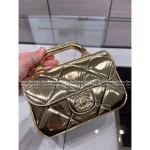 Chanel 2025 New Collection 🥂 Metallic Luxury Mini Quilted Patent Leather Chain Bag ⛓️ - Image 13