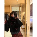 Vivienne Westwood Korean Aesthetic 🪐 2025 Fall/Winter Collection Saturn Embroidered Logo Wool Knit Cardigan with Detachable Scarf - Image 5