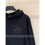 CHROME HEARTS 2025 Early Fall/Winter Collection 🔍 Black Genuine Leather Cross Logo Hoodie 100% Cotton - Image 11