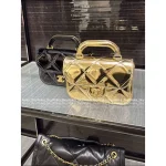 Chanel 2025 New Collection 🥂 Metallic Luxury Mini Quilted Patent Leather Chain Bag ⛓️ - Image 12