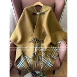 BURBERRY 2025 Fall/Winter Collection 🦙 Little Rich Girl Plaid Fringe Mid-Length Heavyweight Reversible Shearling Cape - Image 7