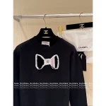 Chanel 2025 Fall/Winter Collection 🎀 Cut-Out Crochet Bow Round Neck Pullover Wool Sweater for Women - Image 15