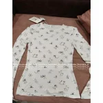 Chanel 2025 Fall/Winter CoCo Ski Collection 🎀 Crystal Bow Logo Round Neck Print Long Sleeve Tee / Mock Neck Top - Image 11