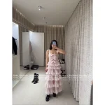 Chanel 2025 Fall/Winter Collection 🎀 Strappy Bow Tiered Maxi Dress in Silk/Wool Blend - Two Colors Available - Image 4