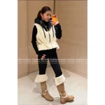 Louis Vuitton 2025 Early Fall/Winter Collection 🆕 Back Jacquard Embroidery Logo Hooded Design Faux Fur Vest for Women - Image 14