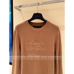 Louis Vuitton 2025 Early Fall/Winter Collection 🤎 Embroidered Letter Logo Round Neck Wool/Cashmere Blend Pullover Knit Sweater - Image 7