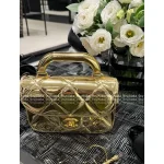 Chanel 2025 New Collection 🥂 Metallic Luxury Mini Quilted Patent Leather Chain Bag ⛓️ - Image 11