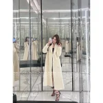 SAINT LAURENT 2025 Fall/Winter Collection 🤍 Artisan Tailored Imported 100% Wool Lapel Long Coat for Women - Image 8