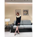 Chanel 2025 Fall/Winter Collection 🎀 Handmade 3D Bow & Floral Embellishment Round Neck Wool Knit Dress - Image 7