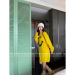 Moschino 2025 Fall/Winter Collection 🍋 Smiley Face :) Long-Staple Mohair Brushed Round Neck Knit Dress - Slimming, Warm & Comfortable - Image 4