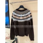 Louis Vuitton 2025 Early Fall/Winter Collection 🐻 Ski Series Jacquard Letter Logo Round Neck Wool Pullover Sweater for Women - Image 5